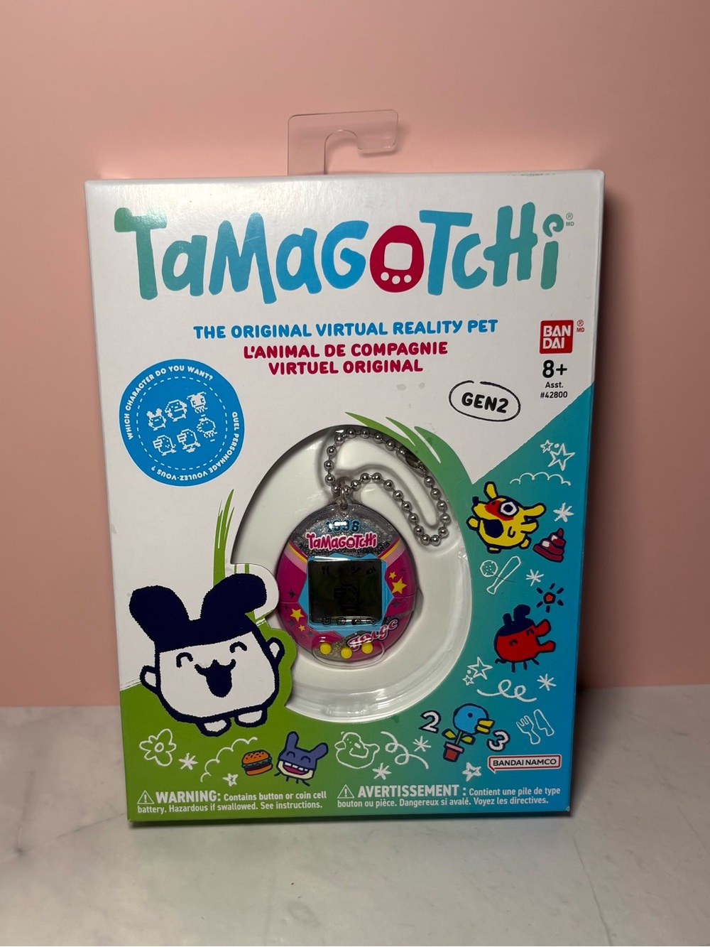 👾 Tamagotchi Gen 2 Virtual Pet - Pink Shell with Teal Accents